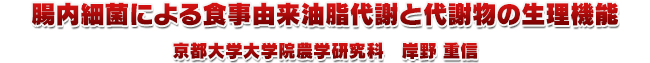 腸内細菌による食事由来油脂代謝と代謝物の生理機能