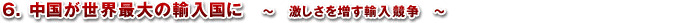 6.中国が世界最大の輸入国に ― 激しさを増す輸入競争 ―