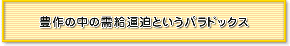 豊作の中の需給逼迫というパラドックス