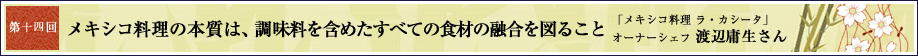 第十四回 メキシコ料理の本質は、調味料を含めたすべての食材の融合を図ること